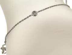 Stunning Diamond Bezel Set Ankle White Gold Bracelet