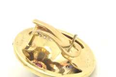 Designer Ruby, Diamond, & 14kt Gold Earrings