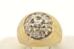 MENS 18 KT YELLOW GOLD DIAMOND RING