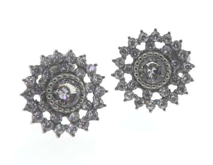 Cubic Zirconia Stainless Steel Earrings