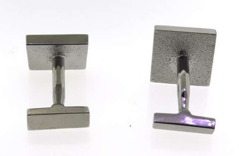 Rhodium Plated Cufflinks w Red Stones
