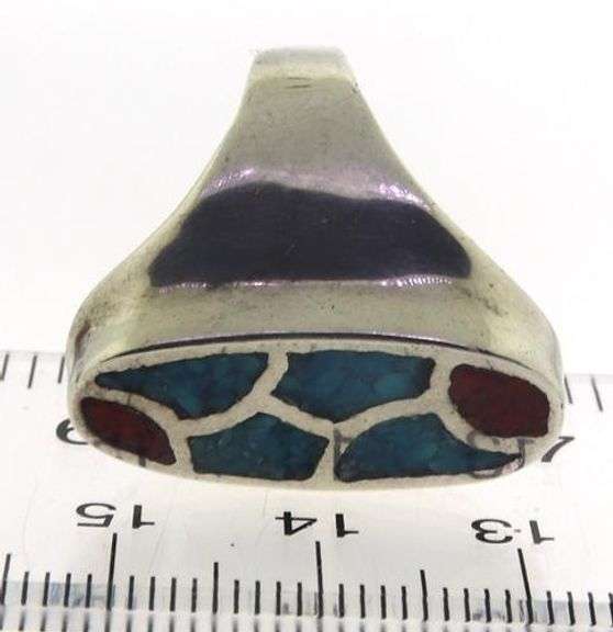 Vintage Southwestern Turquoise & Coral Ring