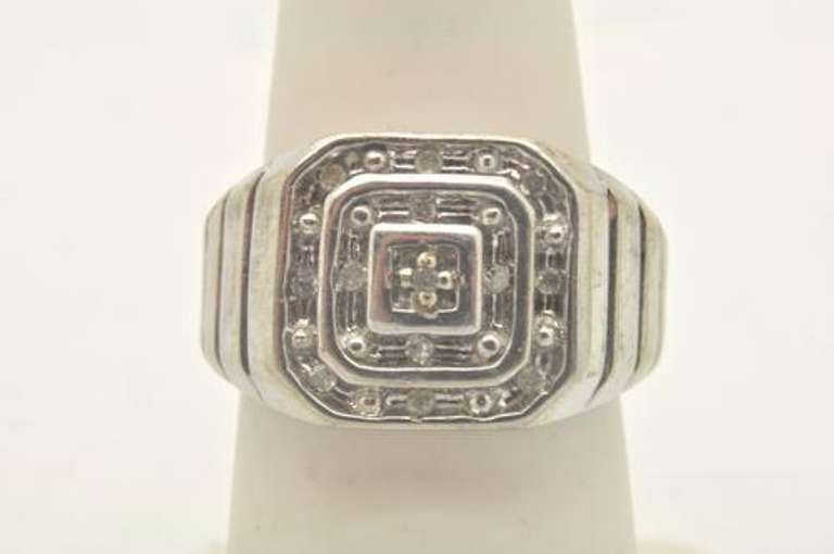 MENS WHITE GOLD DIAMOND RING