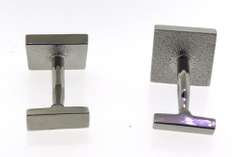 Rhodium Plated Cufflinks w Red Stones