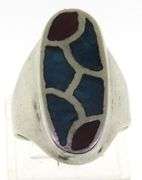 Vintage Southwestern Turquoise & Coral Ring