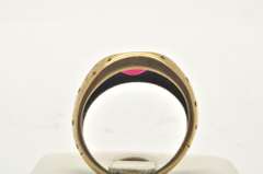 MENS 10 KT YELLOW GOLD RUBY RING