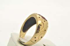 MENS 10 KT YELLOW GOLD RUBY RING