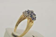 LADIES 14 KT SAPPHIRES AND DIAMOND RING
