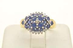 LADIES 14 KT SAPPHIRES AND DIAMOND RING