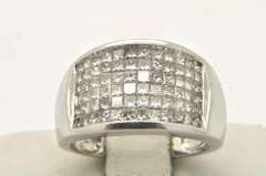 14 KT WHITE GOLD WIDE DIAMOND BAND. 1.50 carat tw.