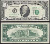 $10 1969-A Gutter Fold thru Hamiltons Portrait