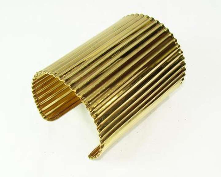 Luminous Eye-catching Brass tone Handmade Cuff Bracelet