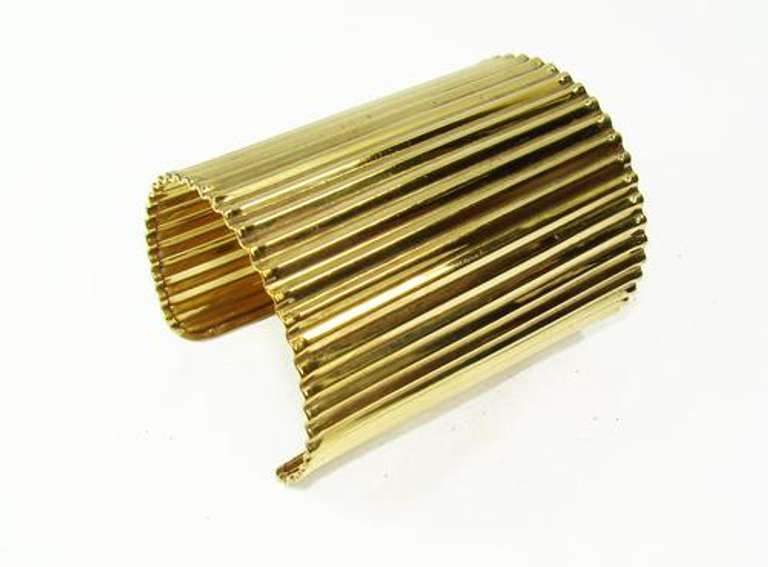 Luminous Eye-catching Brass tone Handmade Cuff Bracelet