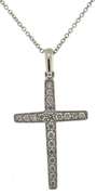 Simple & Classic 14kt WG Diamond Cross Necklace
