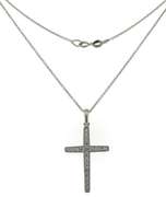 Simple & Classic 14kt WG Diamond Cross Necklace