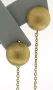 Stunning 18kt Satin Ball Bead Dangle Earrings