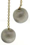 Stunning 18kt Satin Ball Bead Dangle Earrings