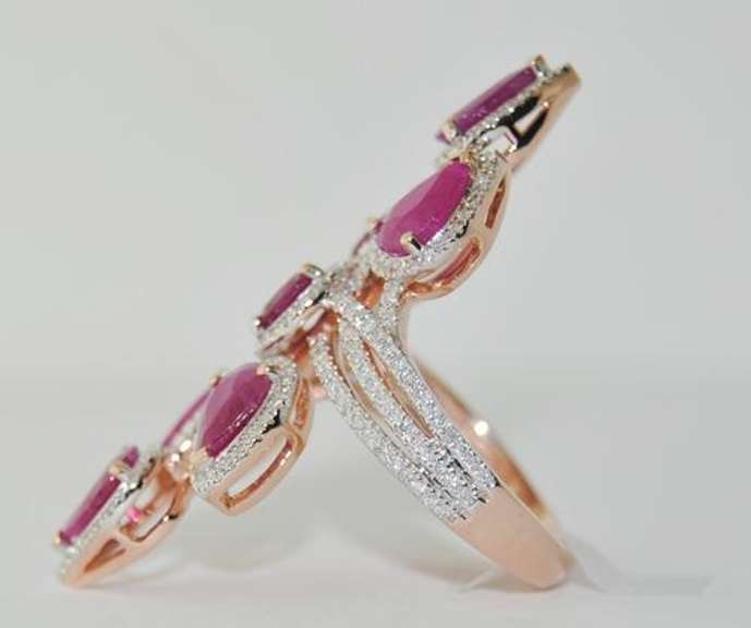 Ruby & Diamond Cocktail Ring in 14kt Rose Gold