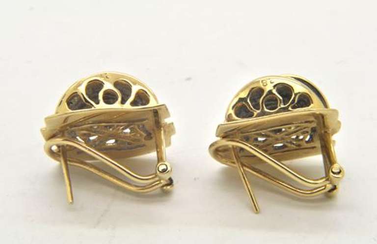 LADIES 14 KT YELLOW GOLD DIAMOND EARRINGS
