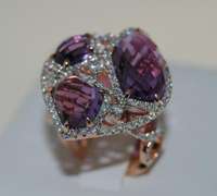 14kt Rose Gold Amethyst & Diamond Cocktail Ring