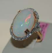 Gorgeous Opal and Diamond Cocktail Ring