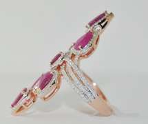 Ruby & Diamond Cocktail Ring in 14kt Rose Gold