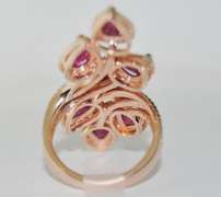 Ruby & Diamond Cocktail Ring in 14kt Rose Gold