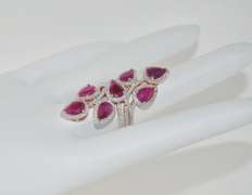 Ruby & Diamond Cocktail Ring in 14kt Rose Gold