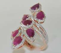 Ruby & Diamond Cocktail Ring in 14kt Rose Gold