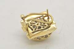 LADIES 14 KT YELLOW GOLD DIAMOND EARRINGS