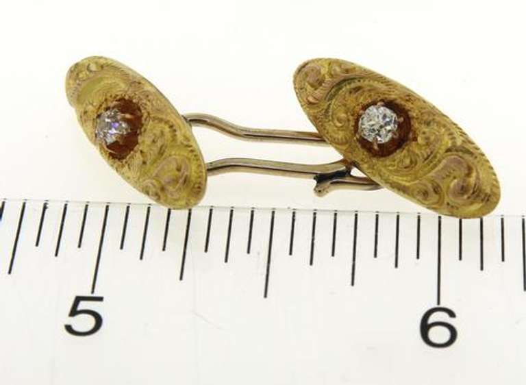 Vintage 18kt Cufflinks with Diamond