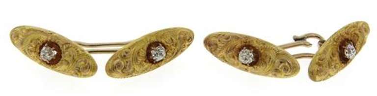 Vintage 18kt Cufflinks with Diamond