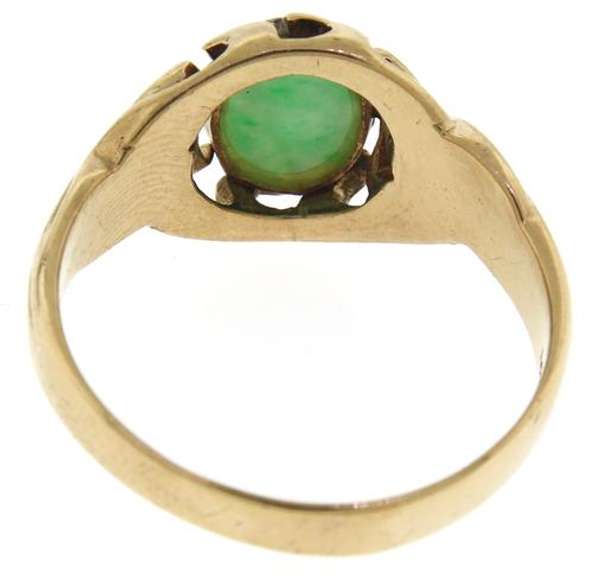 Amazing Carved Green Jade Ring
