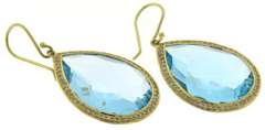 Stunning Ippolita Pear Blue Topaz and Diamond Earrings