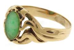 Amazing Carved Green Jade Ring