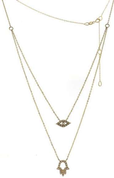 Beautiful Hamsa & Evil Eye Double Necklace