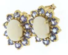 Favorite Yellow Gold Opal and Tanzanite Earrings