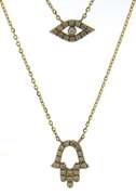Beautiful Hamsa & Evil Eye Double Necklace