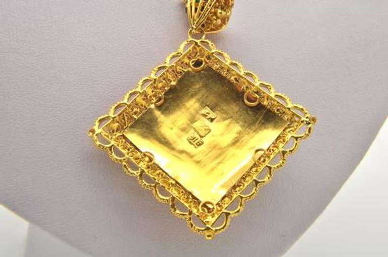 LADIES INDIAN NECKLACE AND PENDANT 22 KT SOLID GOLD