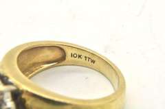 LADIES 10 KT YELLOW GOLD DIAMOND CLUSTER RING