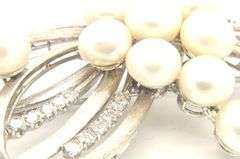 LADIES 18 KT ANTIQUE PEARL AND DIAMOND BROOCH