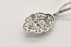 LADIES 14 KT WHITE GOLD DIAMOND HANGING EARRINGS