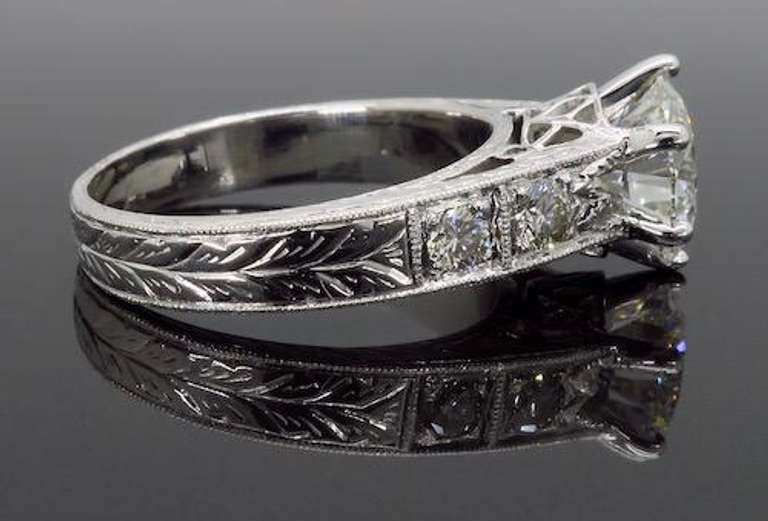 Elegant Six Prong Certified Diamond Engagement Ring