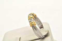 LADIES PLATINUM AND 18 KT DIAMOND BAND