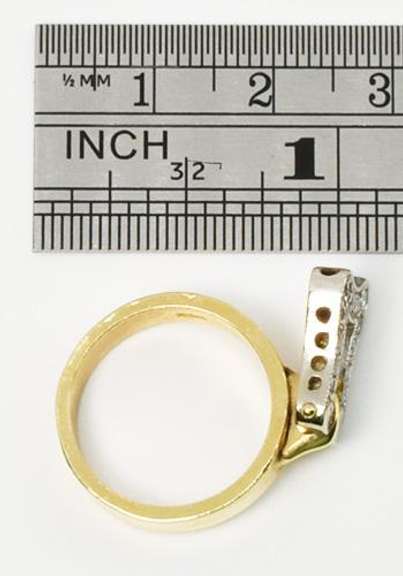 Dynamic Diamond Ring in 14K White and Yellow Gold