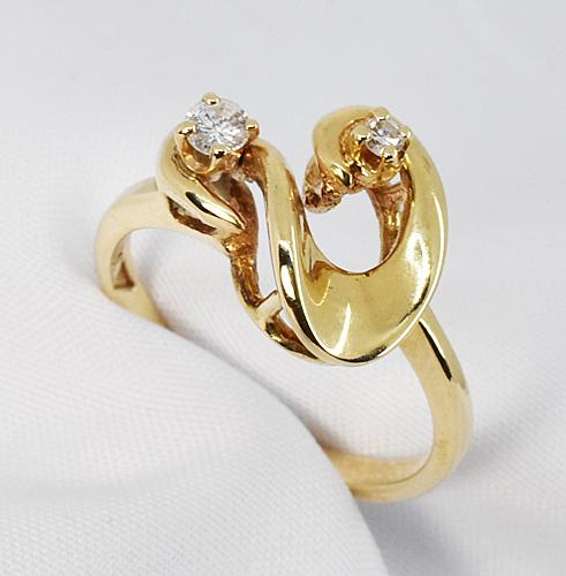 Artsy Diamond Ring in 10K