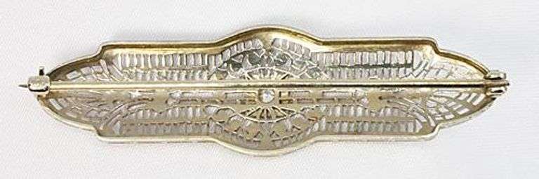 Antique-Style Diamond Brooch in 10K WG