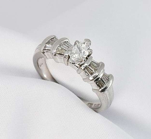 Elegant .3 Carat Marquise Diamond Ring in Platinum
