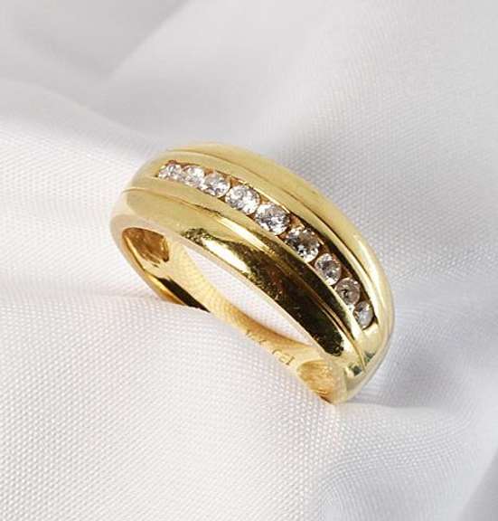 Stylish Channel Set Diamond Ring in 14K