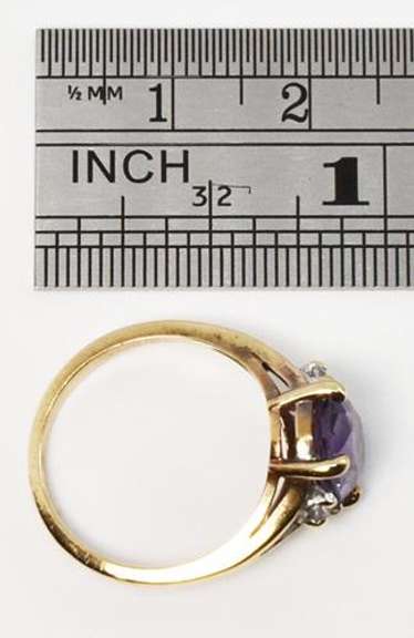 Gorgeous Oval Amethyst & White Sapphire 10K Ring